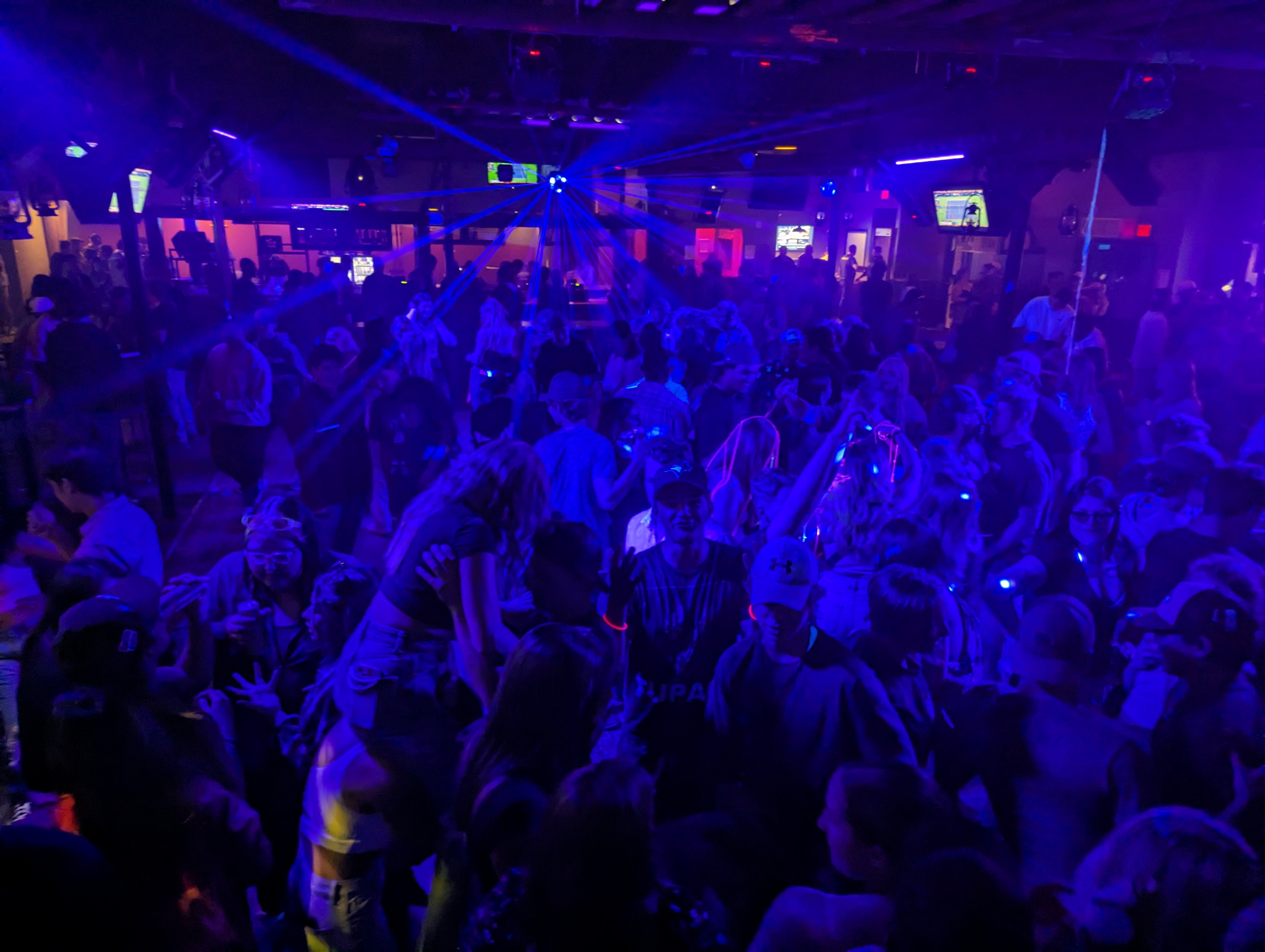 Professional DJ lighting setup at a Manitoba event